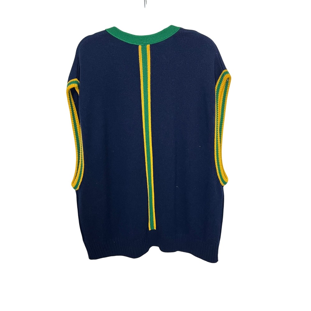 Banana Republic FBR Athletics Cardigan Vest Mens XL Navy Blue Cashmere - Picture 3 of 7